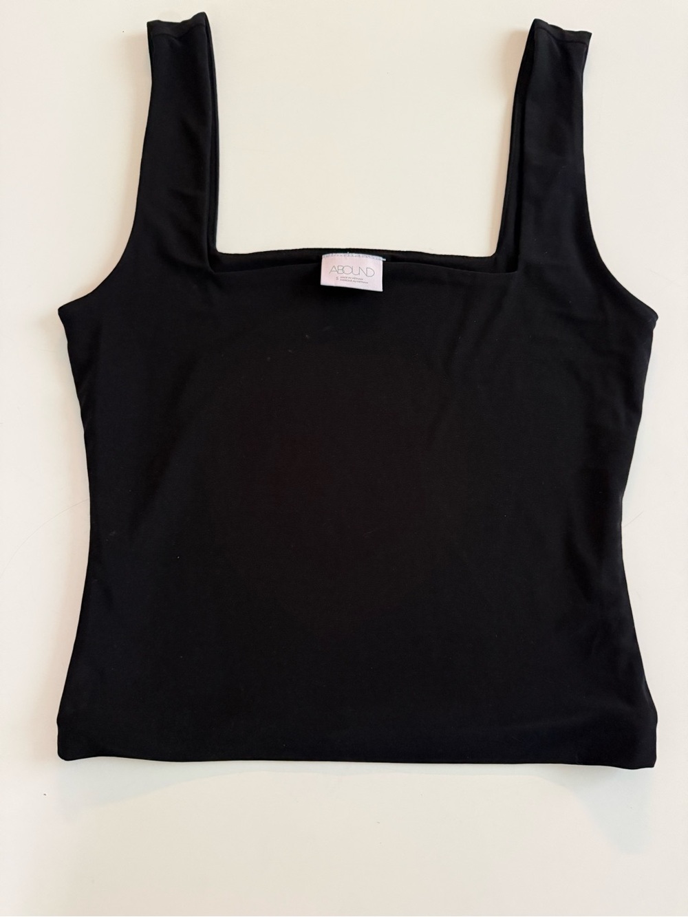 ABOUND Black Square-Neck Crop Tank
